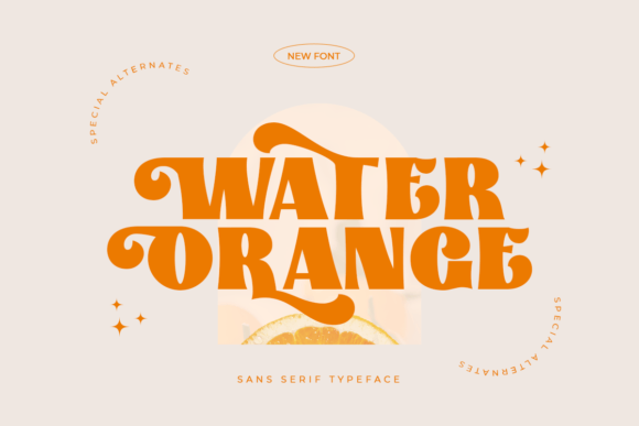 Water Orange Font for Handmade and Commercial Design
